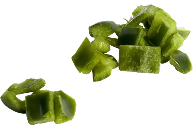 Paprika groen brunoise 20mm bulk